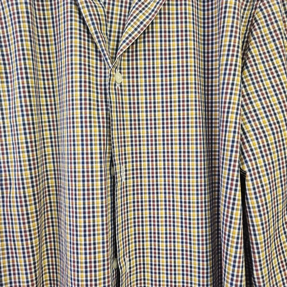 Banana Republic Camden Fit XL Supima Cotton Check Button Up Dress Shirt K359